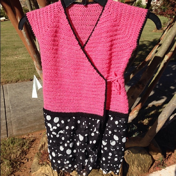 Girl’s Hand Crocheted Wrap Dress - Picture 2 of 4